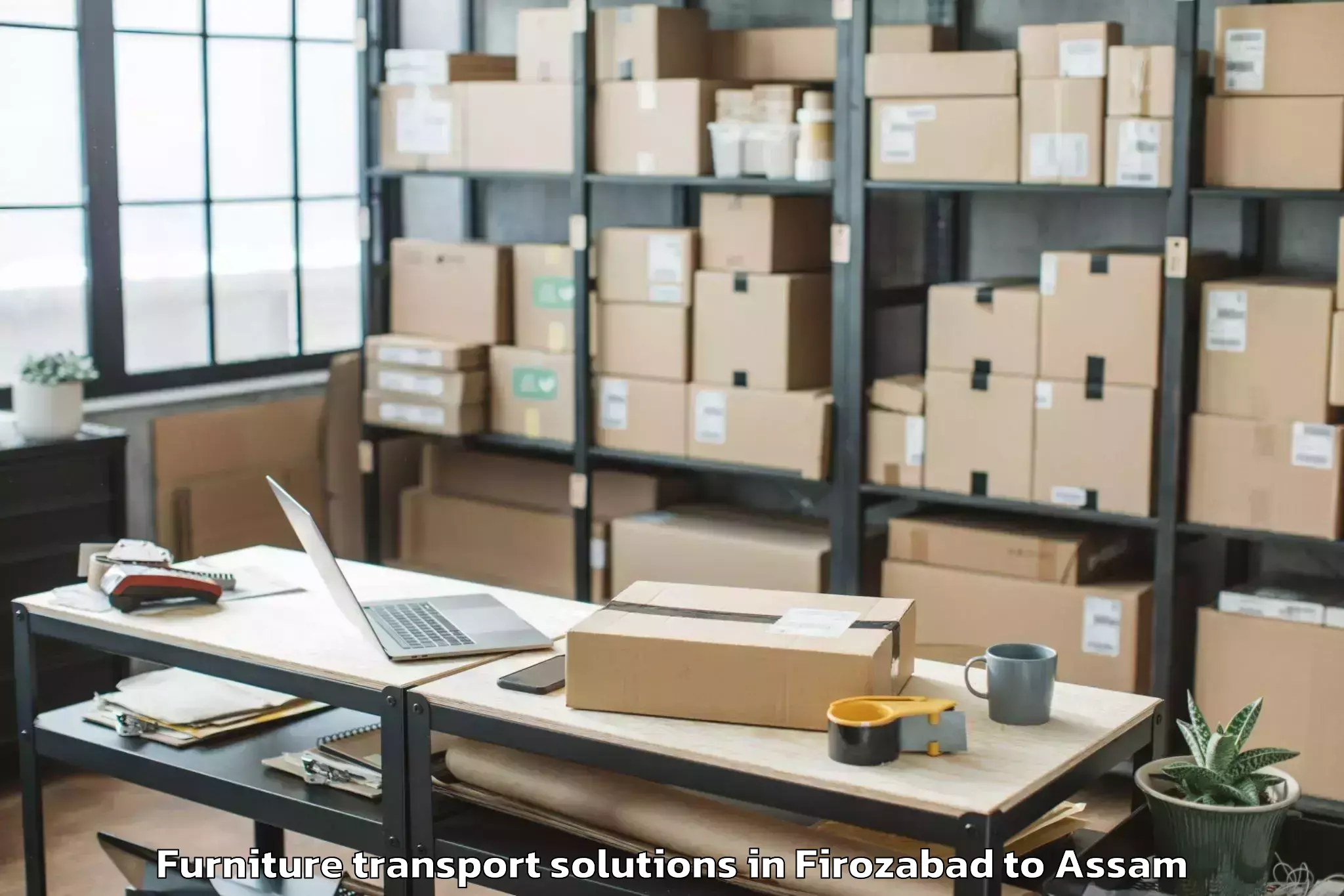 Hassle-Free Firozabad to Baganpara Pt Furniture Transport Solutions